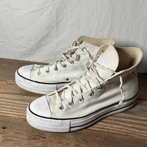 Classic Cream High-Top Sneakers - Picture 2 of 7